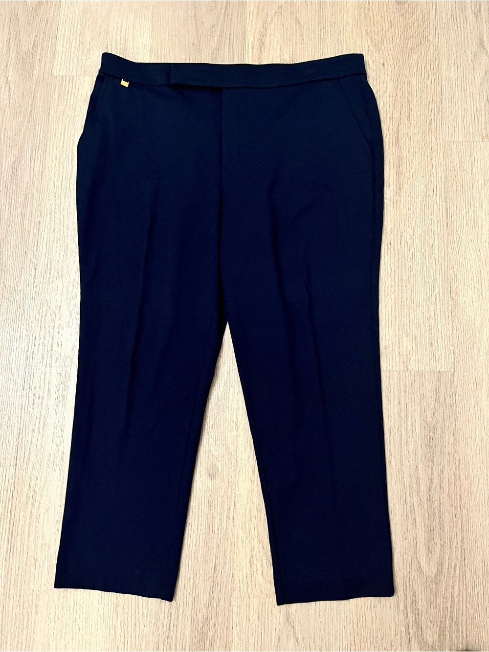 Lauren Ralph Lauren Navy Cropped Dress Trousers XL Viscose Soft